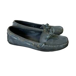 FRAU leather loafers driving slip on suede moccasins designer preppy women 6.5